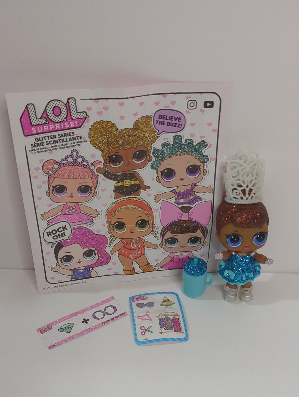 L.O.L. Surprise! Glitter Series Doll in Sparkling Blue Dress with White Crown